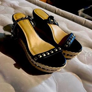 Woman’s size 11 studded open toed wedge heels